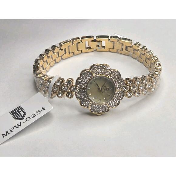 New Montres Prestige x Invicta Women's Crystal Watch 28 mm Quartz Gold - Picture 5 of 10